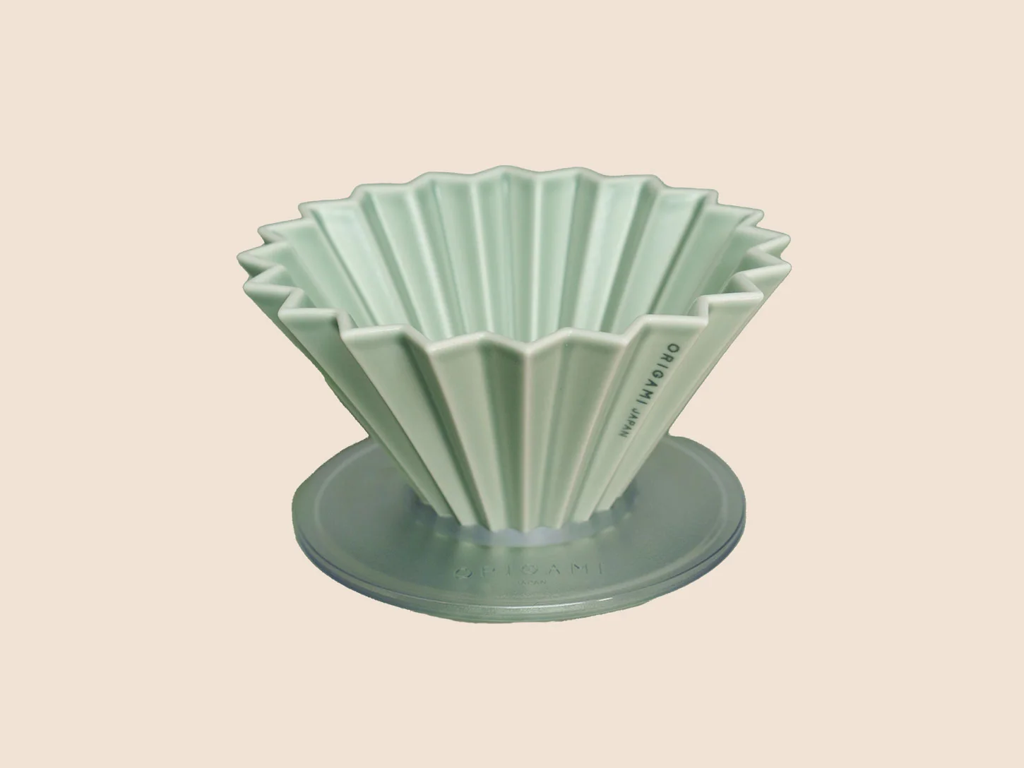 Matte Green Origami Dripper with Base